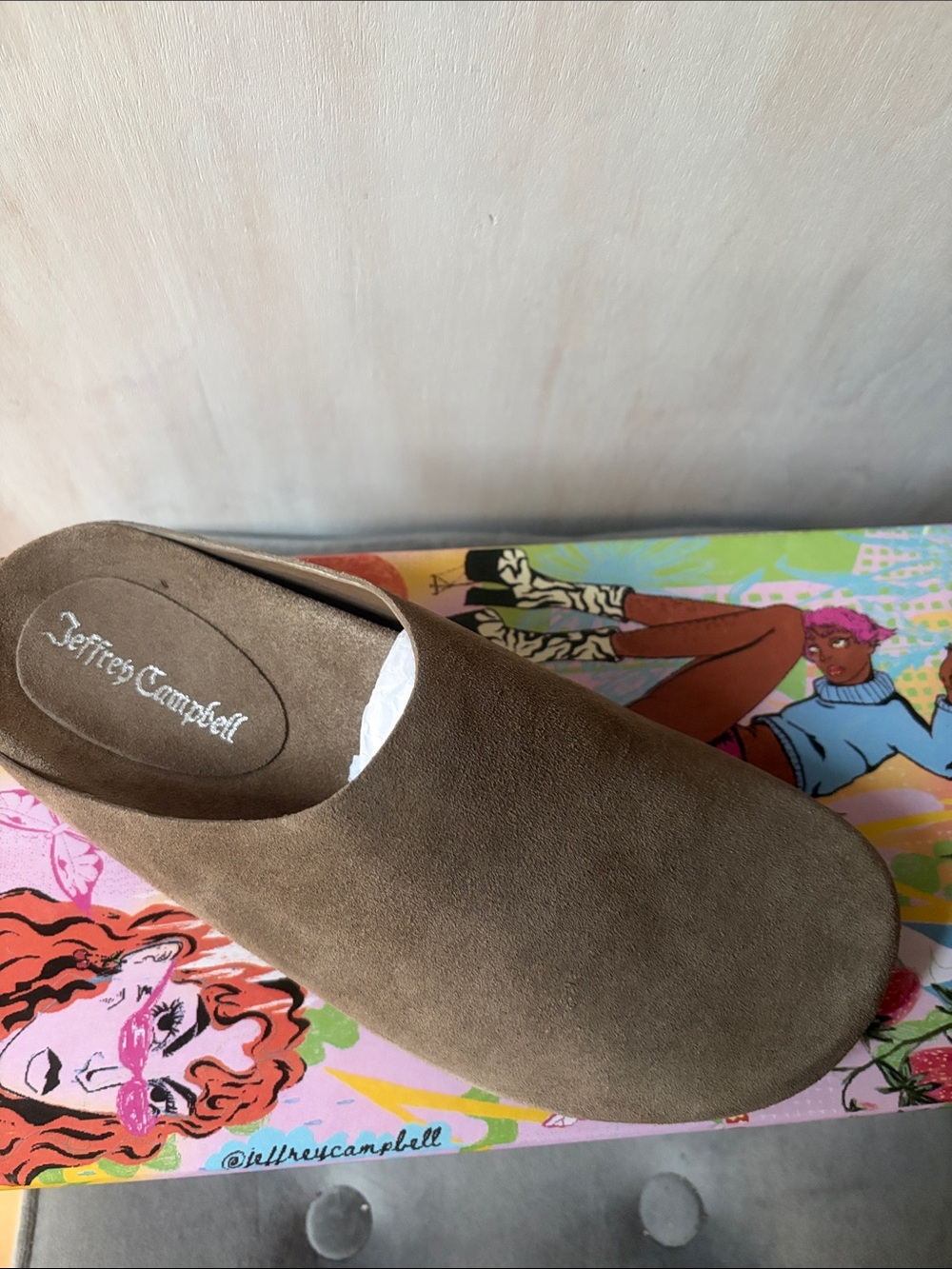 Jeffrey Campbell Brown Suede Slip-On Mule